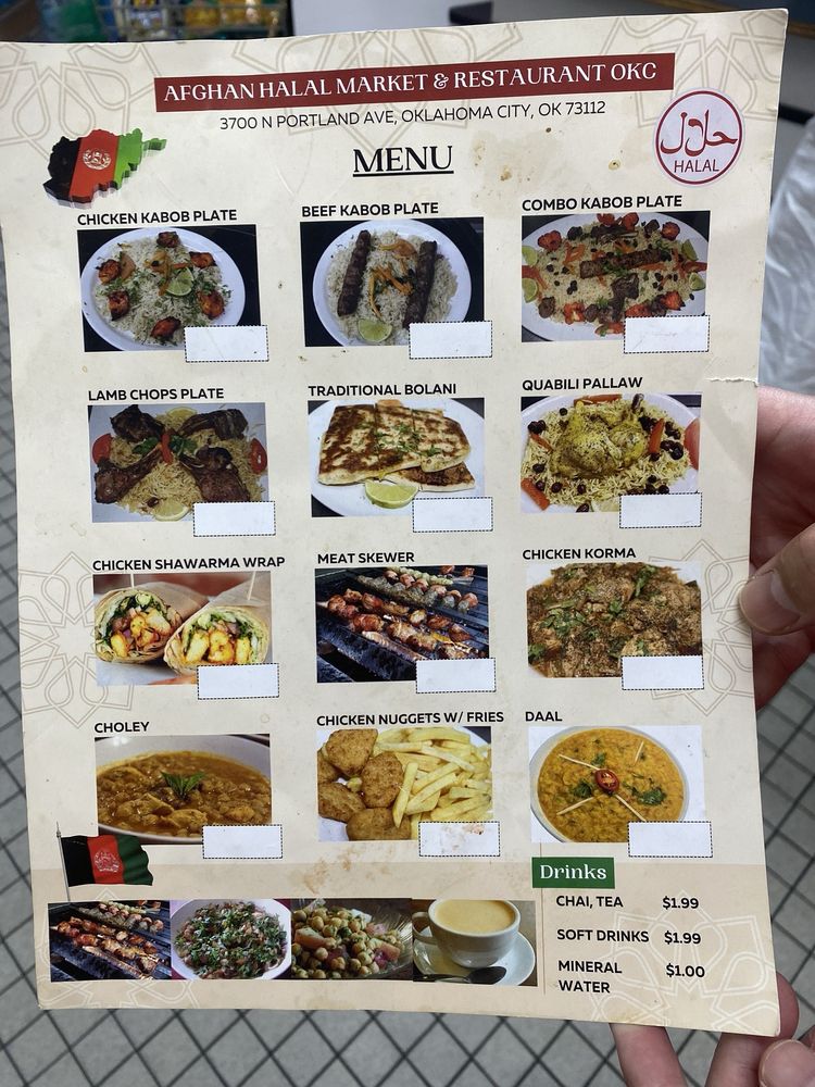 afghan village market menu1